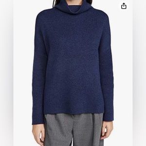 Vince Wool Cashmere Sweater Funnel Neck Heather Peacock Size S